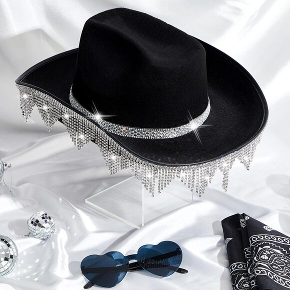 4669 Rhinestone Cowboy Hat For Women Men Glitter Western Cowgirl